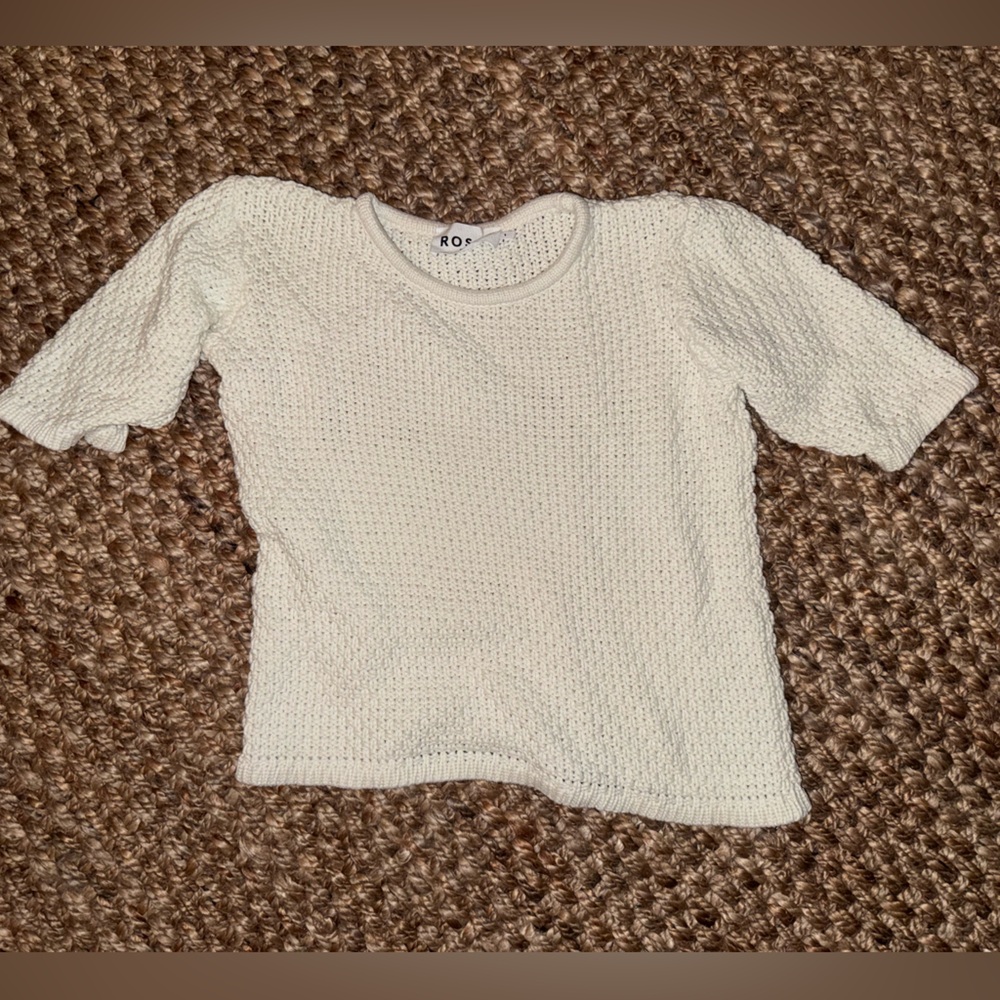 Rosaé Cream Short Sleeve Sweater